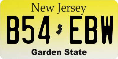 NJ license plate B54EBW