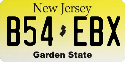 NJ license plate B54EBX