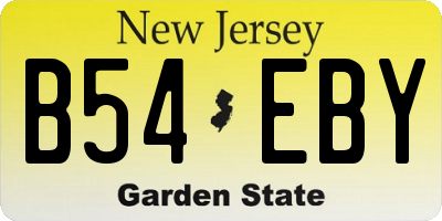 NJ license plate B54EBY