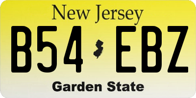 NJ license plate B54EBZ