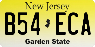 NJ license plate B54ECA