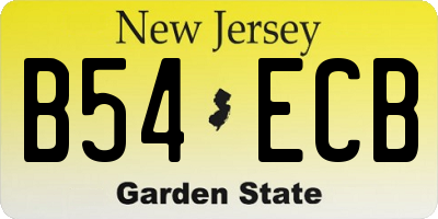 NJ license plate B54ECB