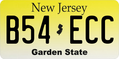 NJ license plate B54ECC