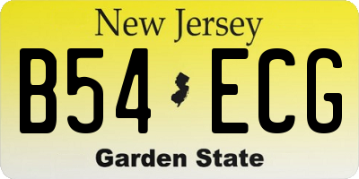 NJ license plate B54ECG