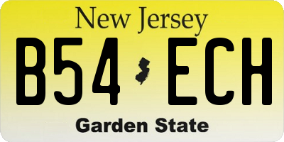 NJ license plate B54ECH