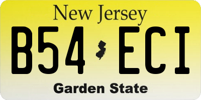 NJ license plate B54ECI