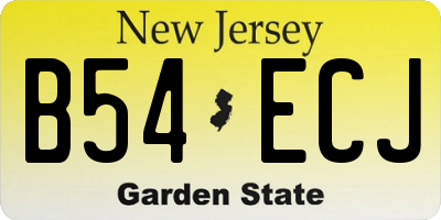 NJ license plate B54ECJ