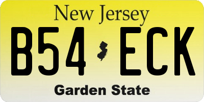 NJ license plate B54ECK