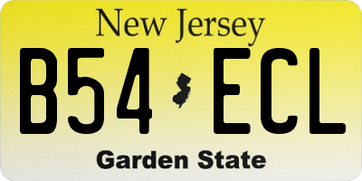 NJ license plate B54ECL