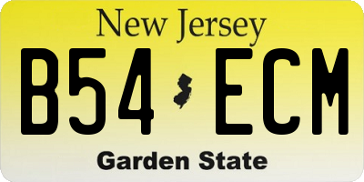 NJ license plate B54ECM