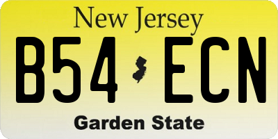 NJ license plate B54ECN