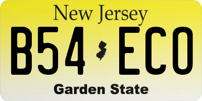 NJ license plate B54ECO
