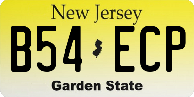 NJ license plate B54ECP