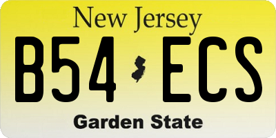 NJ license plate B54ECS