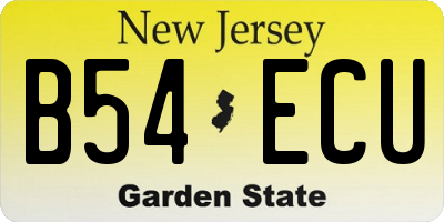 NJ license plate B54ECU