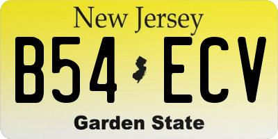 NJ license plate B54ECV