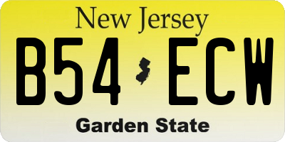 NJ license plate B54ECW