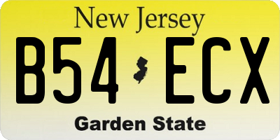 NJ license plate B54ECX