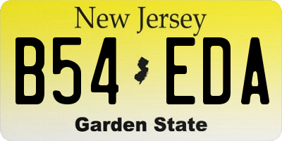 NJ license plate B54EDA