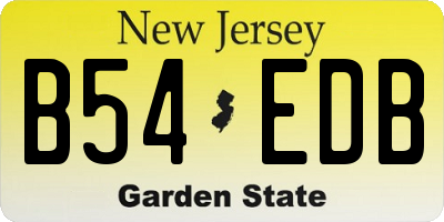 NJ license plate B54EDB