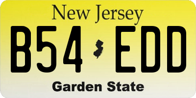 NJ license plate B54EDD