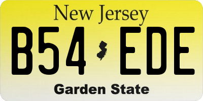 NJ license plate B54EDE