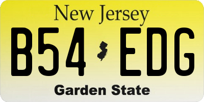 NJ license plate B54EDG