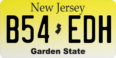 NJ license plate B54EDH