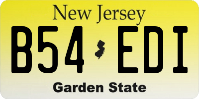 NJ license plate B54EDI