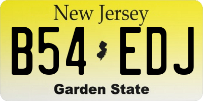 NJ license plate B54EDJ