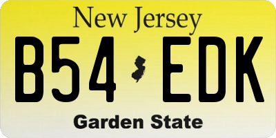 NJ license plate B54EDK