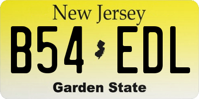 NJ license plate B54EDL