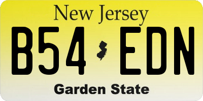 NJ license plate B54EDN