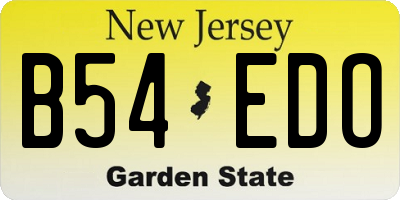 NJ license plate B54EDO