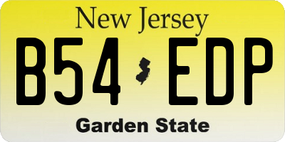 NJ license plate B54EDP