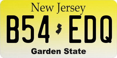 NJ license plate B54EDQ
