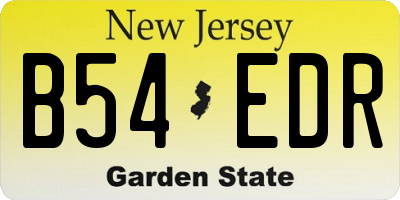 NJ license plate B54EDR