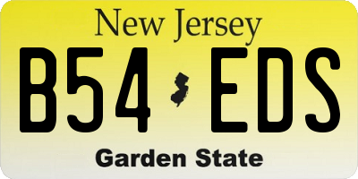 NJ license plate B54EDS