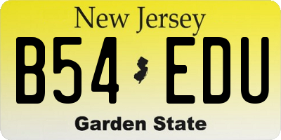 NJ license plate B54EDU