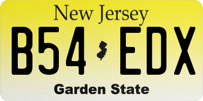NJ license plate B54EDX