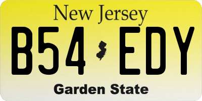 NJ license plate B54EDY