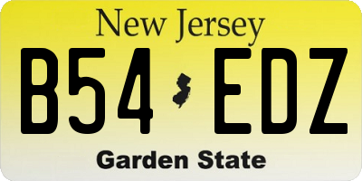 NJ license plate B54EDZ