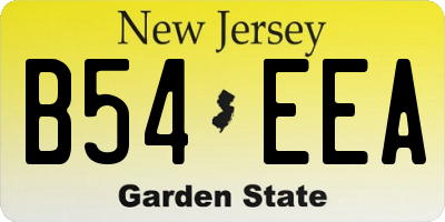 NJ license plate B54EEA