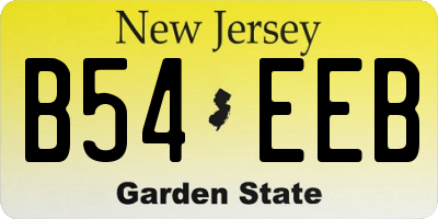 NJ license plate B54EEB