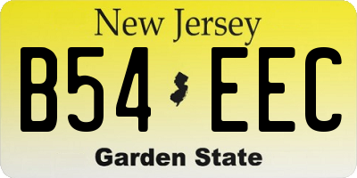 NJ license plate B54EEC