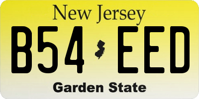 NJ license plate B54EED