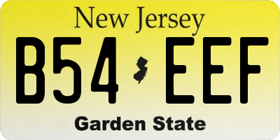NJ license plate B54EEF