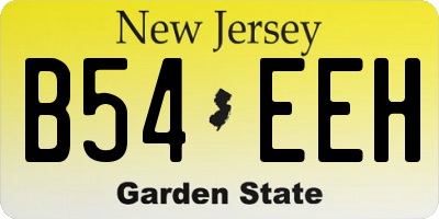 NJ license plate B54EEH