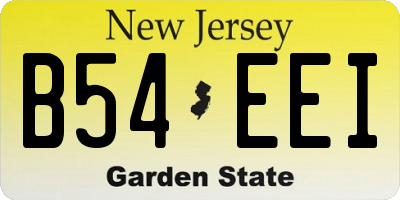 NJ license plate B54EEI