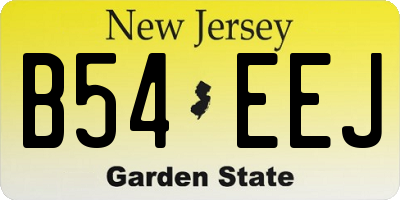 NJ license plate B54EEJ